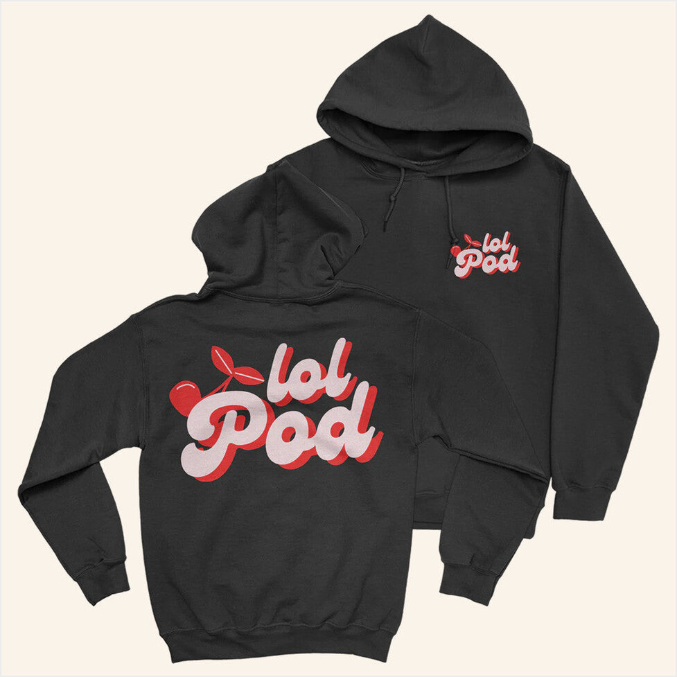 Cherry Logo Hoodie Lol Podcast Merch Birthday Gifts For Friends Christmas Presents
