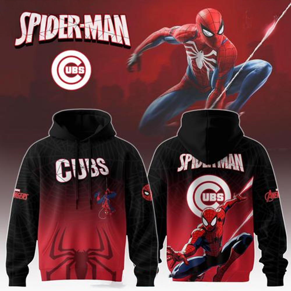 Chicago Cubs Spider Man Game Night 2025 Hoodie Chicago Cubs Merch Father's Day Gifts