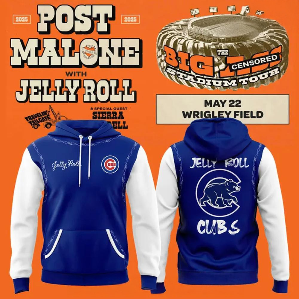 Chicago Cubs x 2025 Jelly Roll Wrigley Field Concert Special Hoodie Chicago Cubs Merch