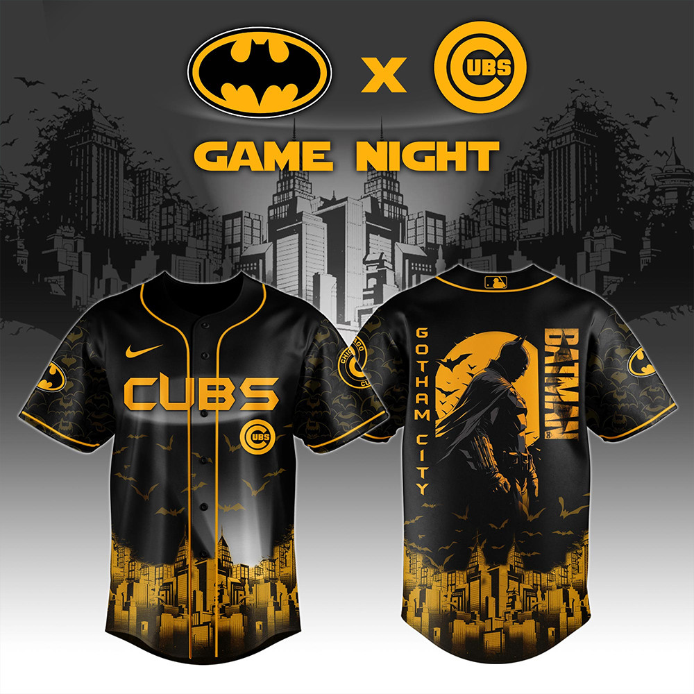 Chicago Cubs x DC Batman Game Night Jersey Best Gifts For Baseball Lovers