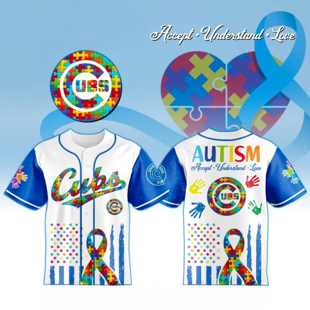 Chicago Cubs X Special Autism Awareness Month 3D Baseball Jersey Chicago Cubs Merch