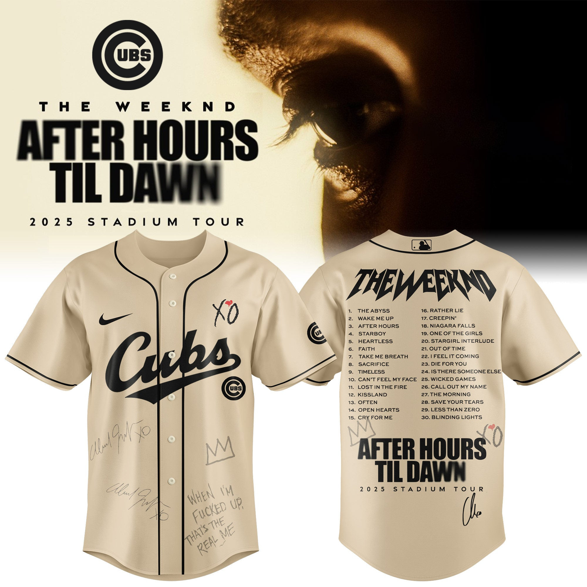 Chicago Cubs x The Weeknd After Hours Til Dawn Jersey