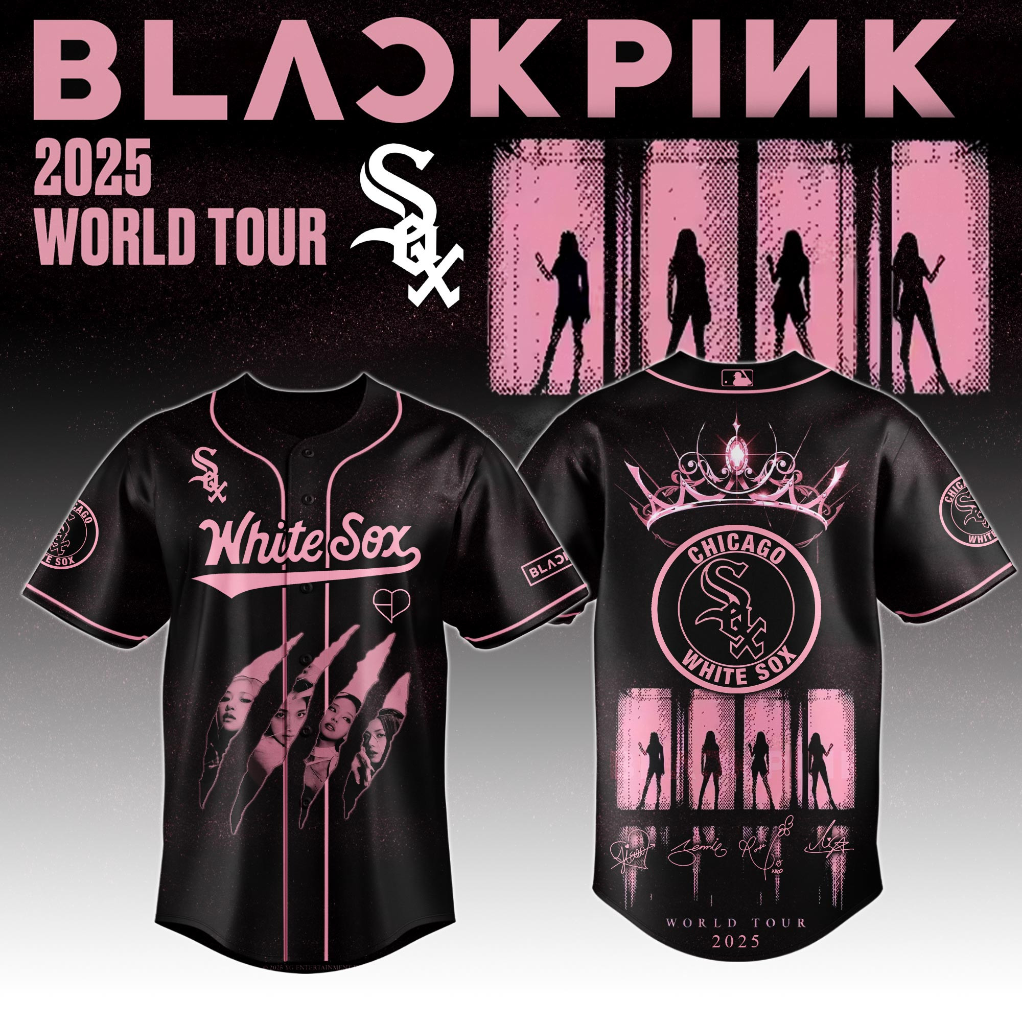 Chicago White Sox Mlb X Black Pink World Tour Baseball Jersey For Fans White Sox Merch