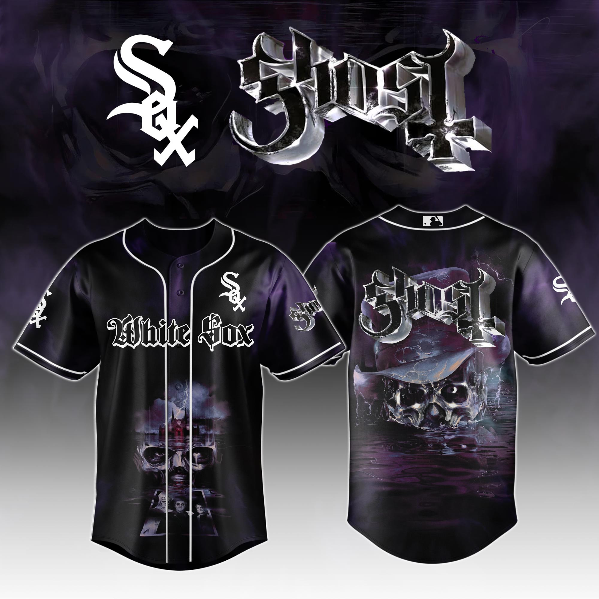 Chicago White Sox Mlb X Ghost Skeletour World Tour Baseball Jersey For Fans