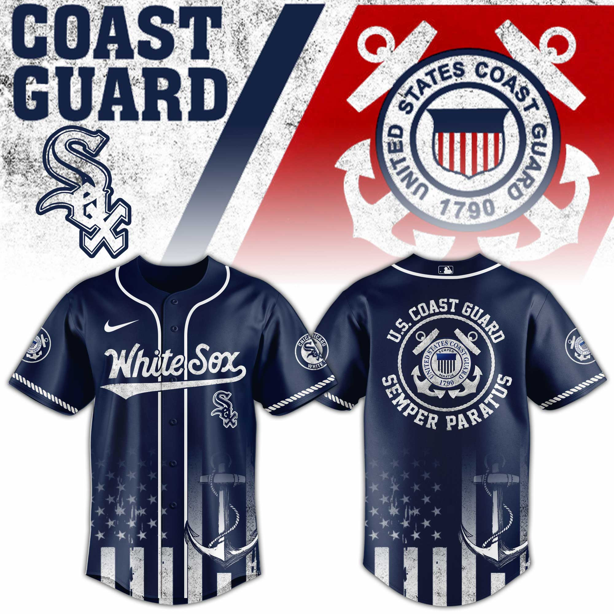 Chicago White Sox Mlb X Us Coast Guard Baseball Jersey For Fans