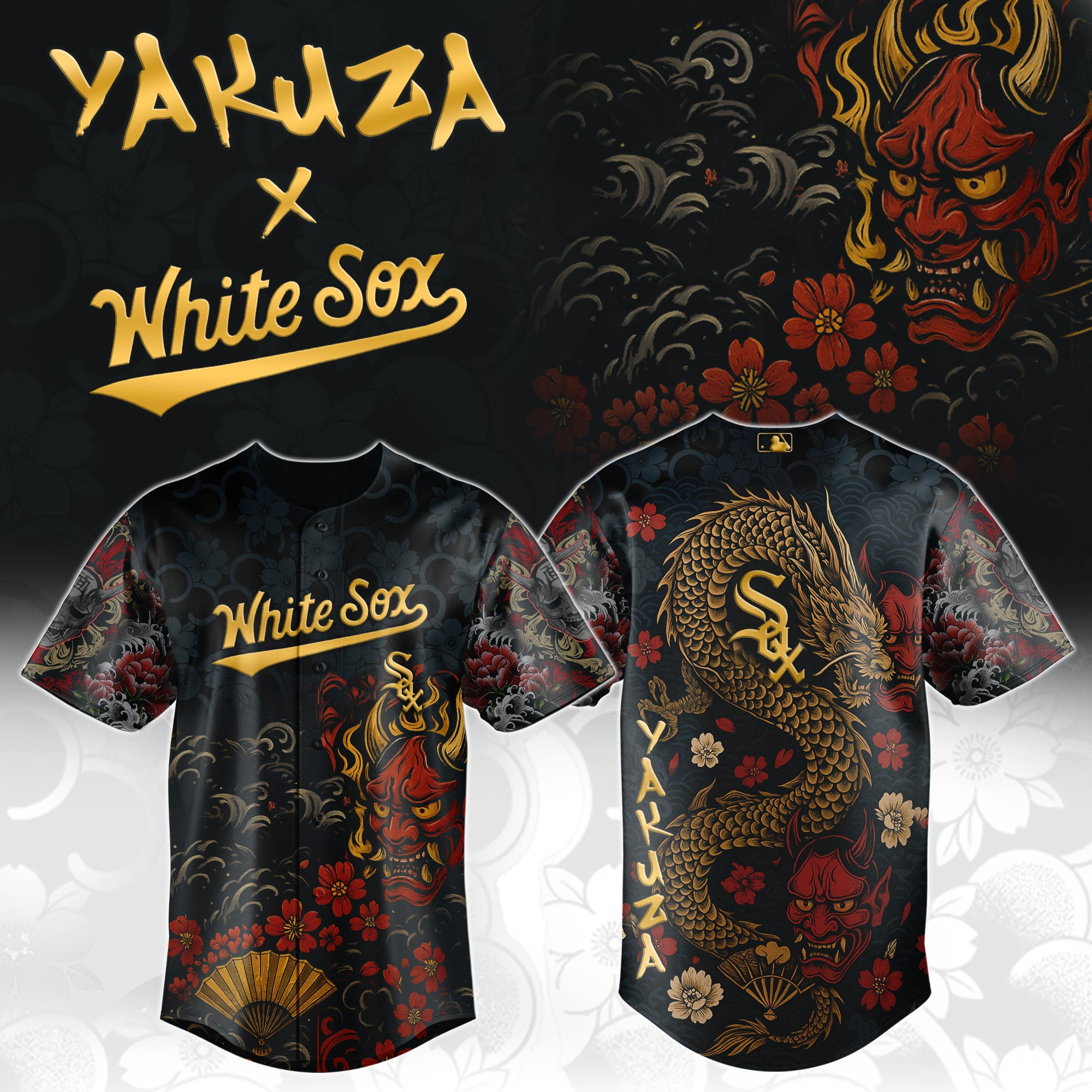 Chicago White Sox Mlb X Yakuza Dragon Oni Baseball Jersey For Fans