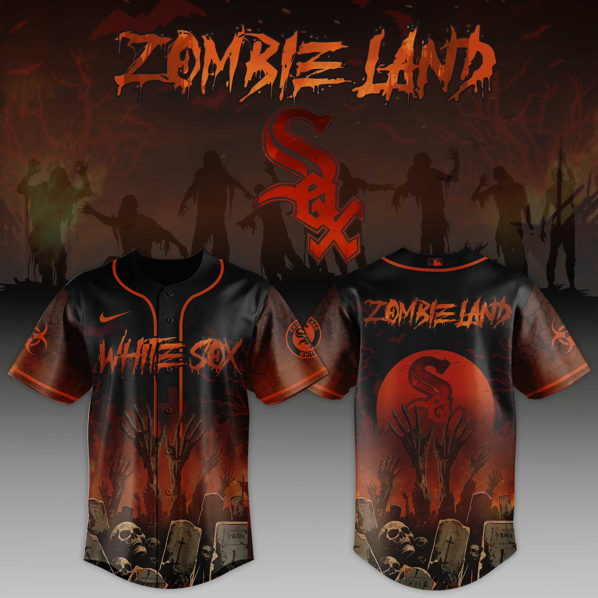 Chicago White Sox Mlb X Zombie Land Baseball Jersey For Fans