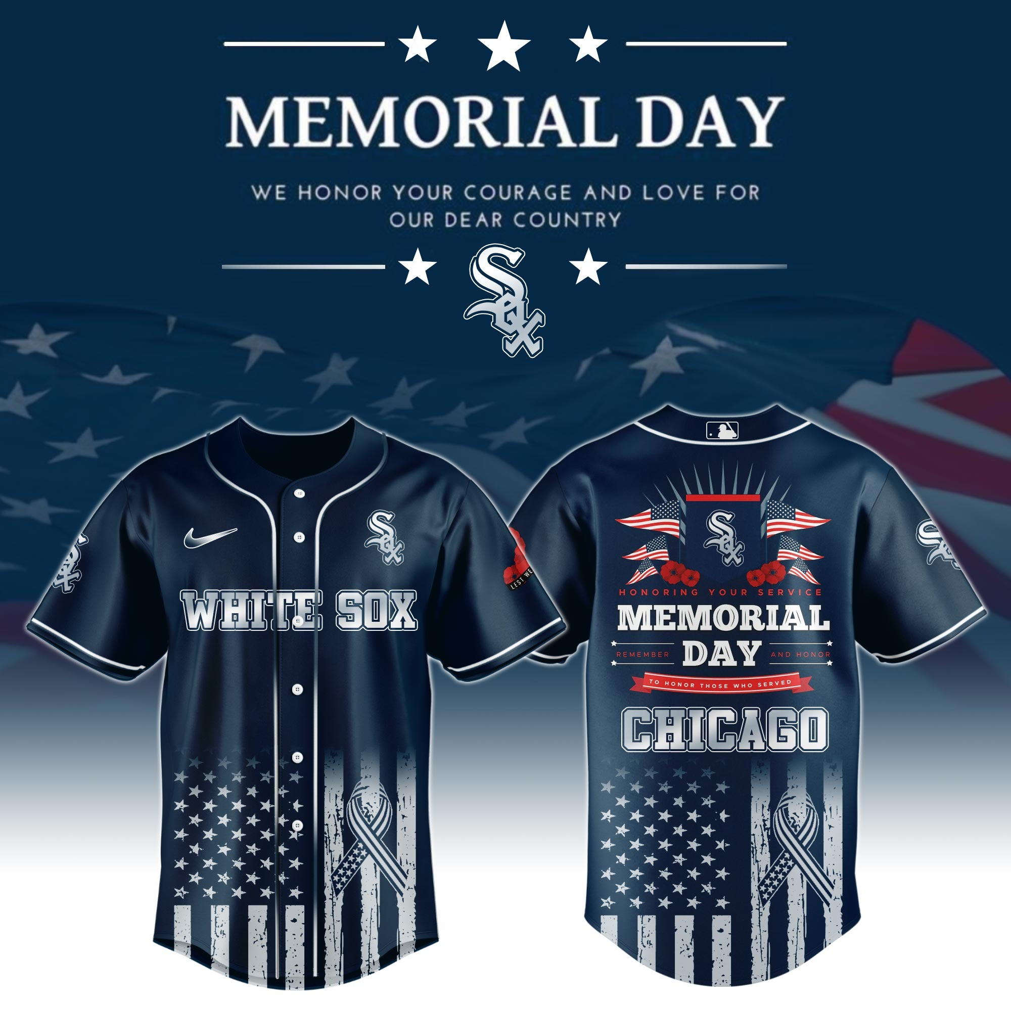 Chicago White Sox Special Memorial Day Limited Edition Jersey Chicago White Sox Merch