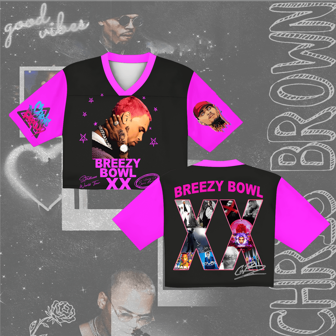 Chris Brown Breezy Bowl Crop Top Football Jersey Gifts For Football Player