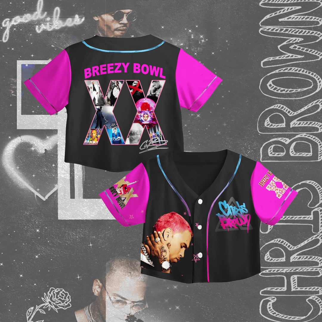 Chris Brown Breezy Bowl XX Tour Crop Top Jersey Musical Gifts For Adults