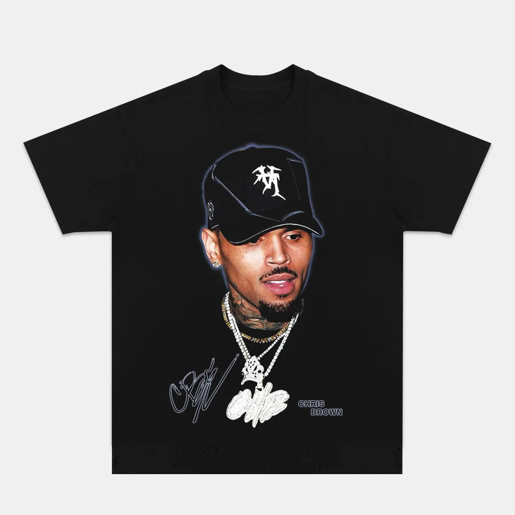Chris Brown Vintage V2 Graphic Black T-Shirt Chris Brown Merch Gifts For Music Lovers