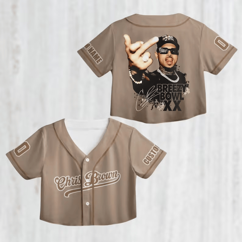 Chris Brown Years Of Career Anniversary Tour Crop Top Jersey Gifts For Musicians