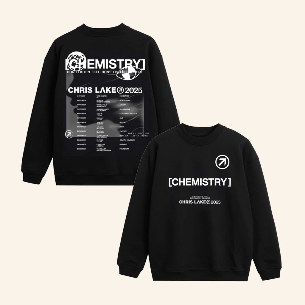 Chris Lake Merch Chemistry Tour Black Sweatshirt Chemistry Album Tour 2025 Apparel Fans Gifts