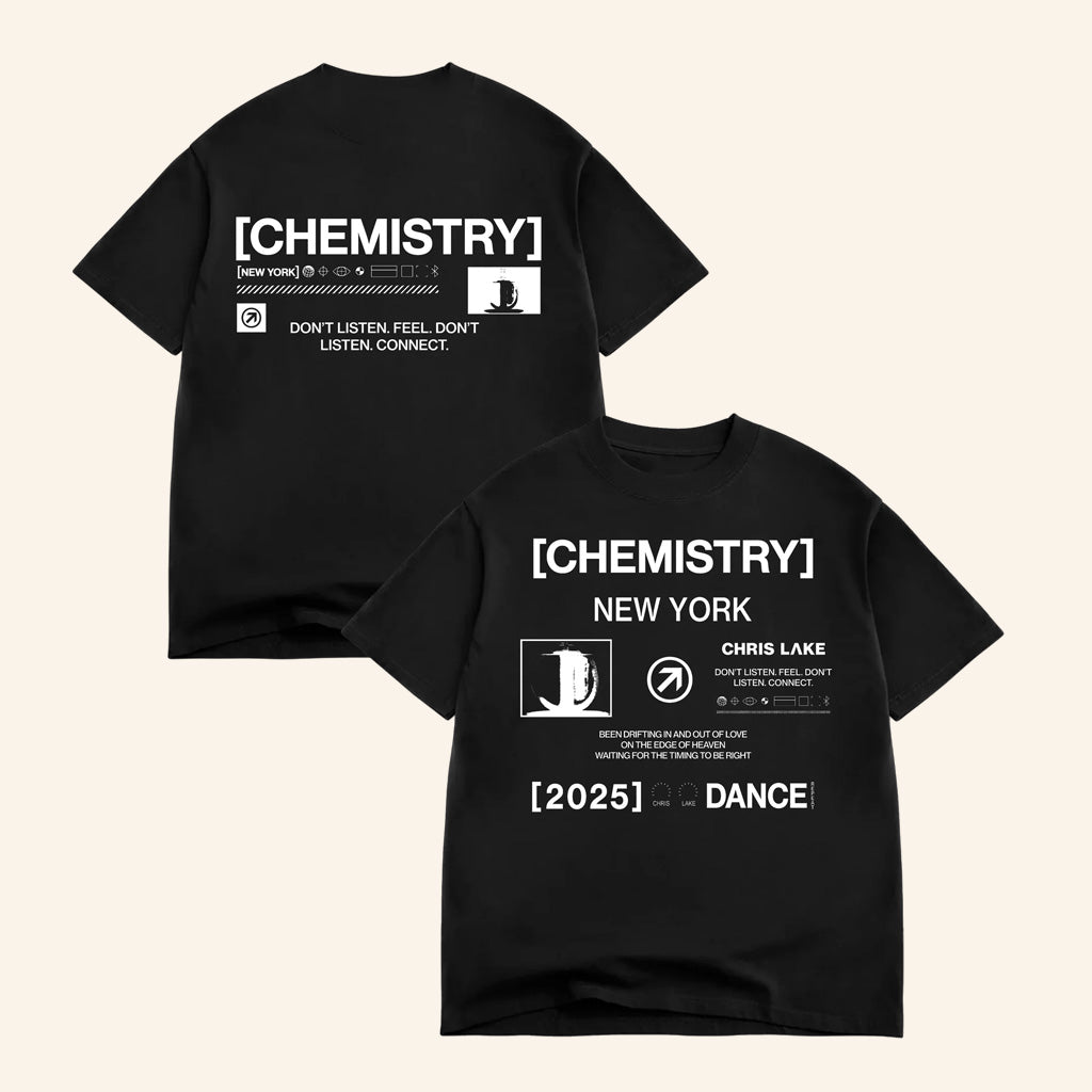 Chris Lake Merch New York Dance T-Shirt Black New York Chemistry Album Tour 2025 Apparel Merch