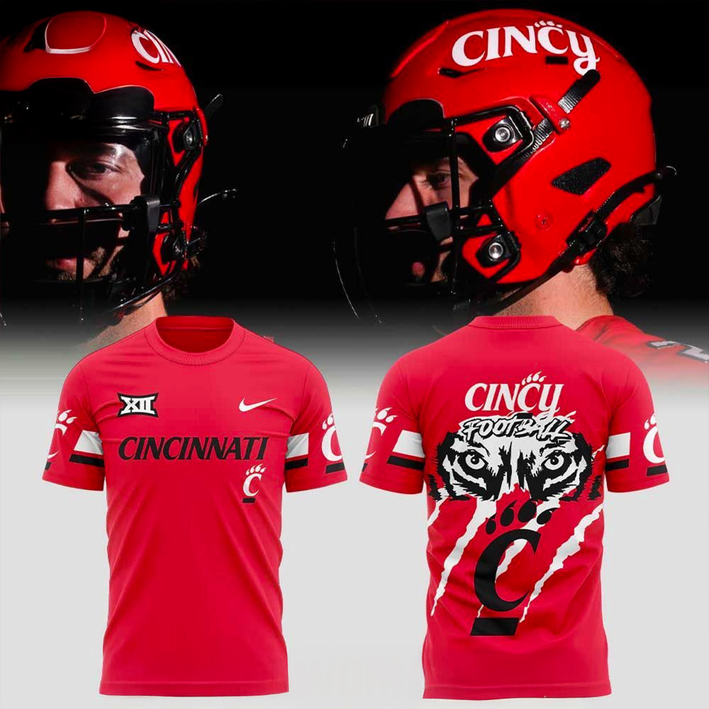 Cincinnati Bearcats Reppin Our Red Uniform T-Shirt Cincinnati Bearcats Merch Gifts For Fans