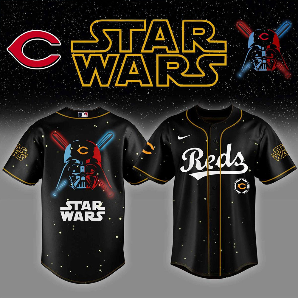 Cincinnati Reds MLB x Star Wars 2025 Baseball Jersey Cincinnati Reds Merch For Fans Dad Gifts