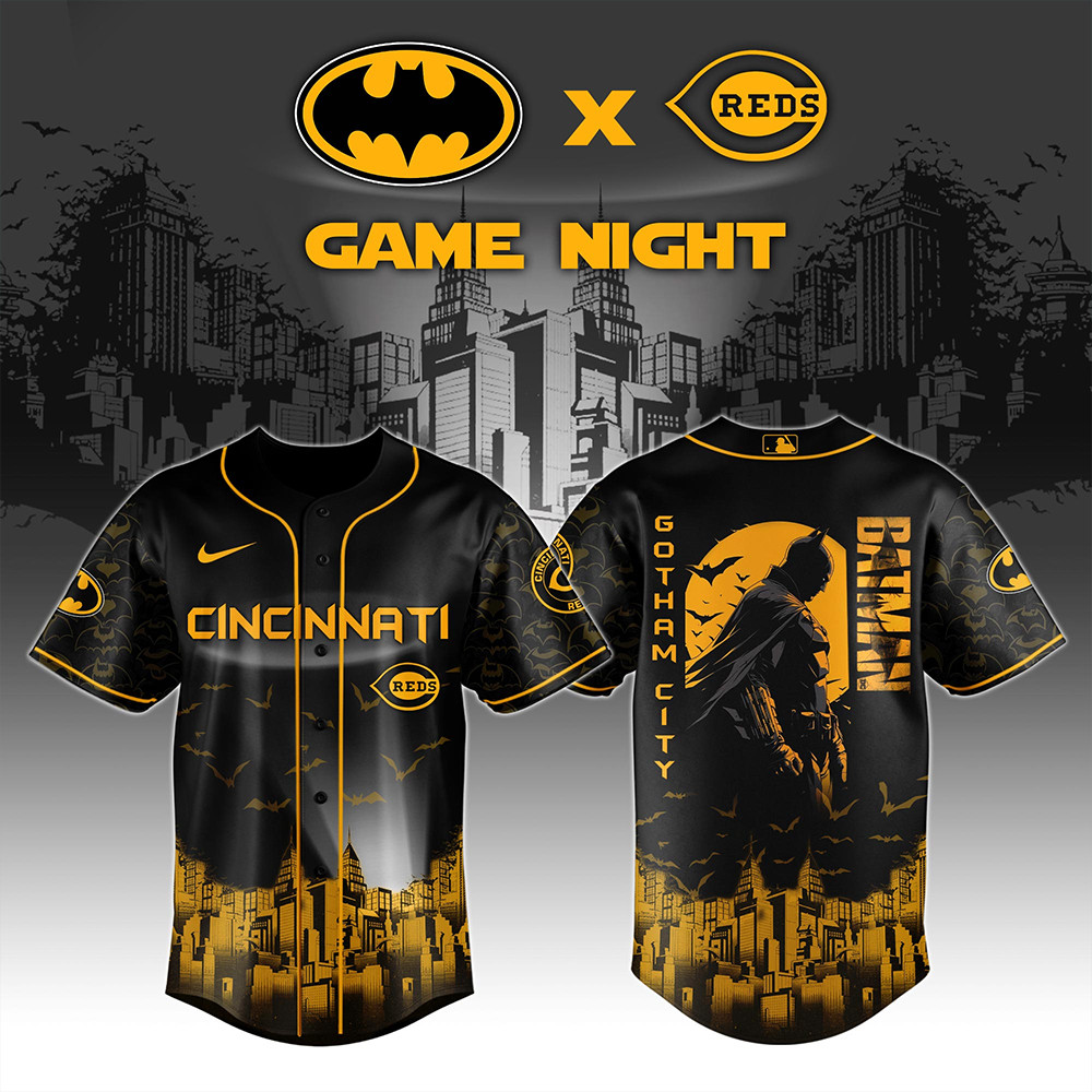Cincinnati Reds x DC Batman Game Night Jersey Presents For Baseball Fans