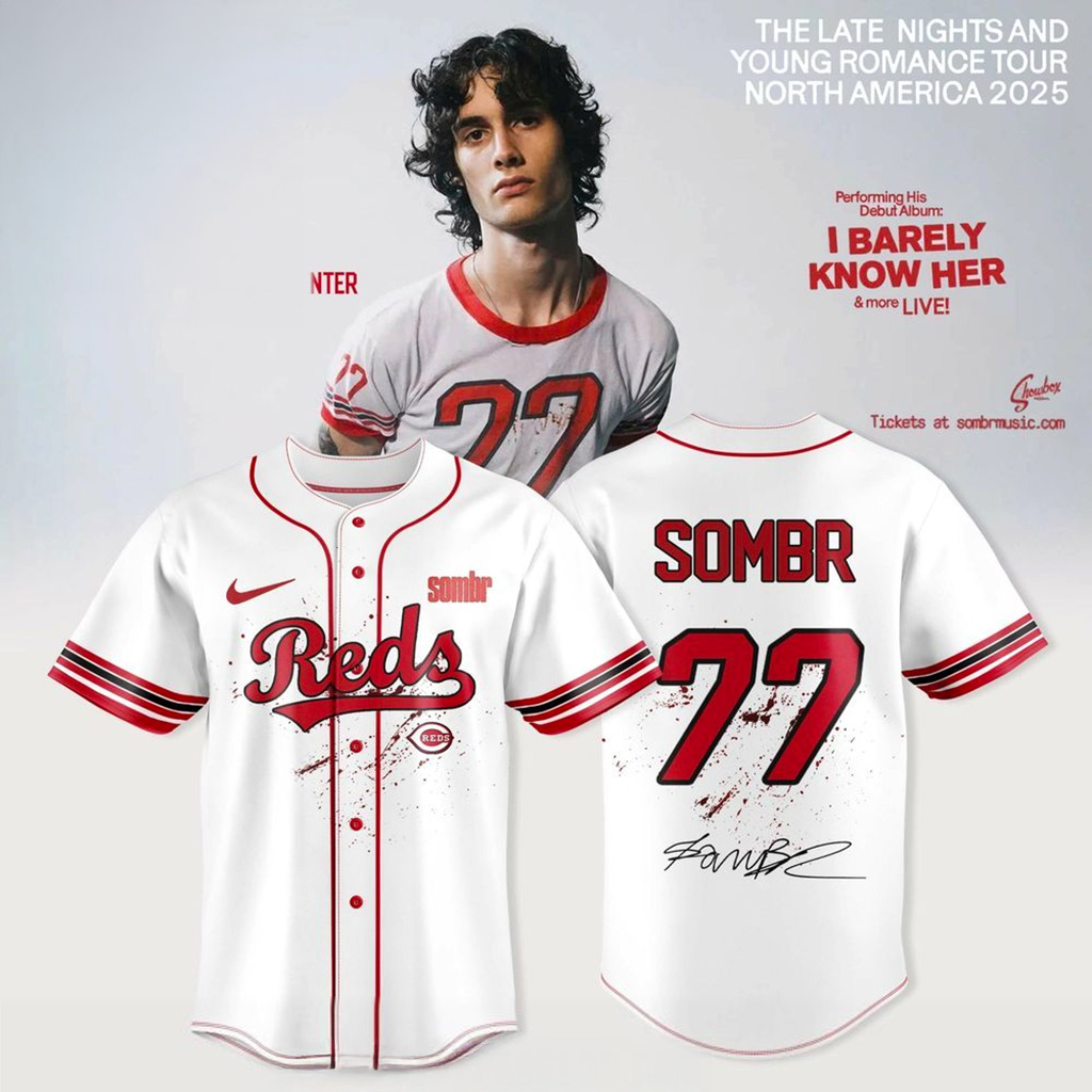 Cincinnati Reds X Sombr The Late Nights Young Romance Tour Jersey Cincinnati Reds Merch