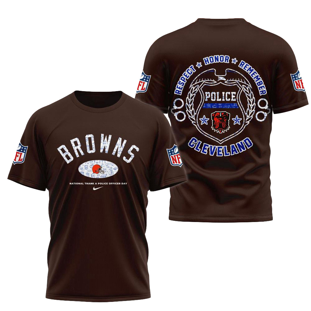 Cleveland Browns National Thank A Police Officer Day Shirt Cleveland Browns Merch_