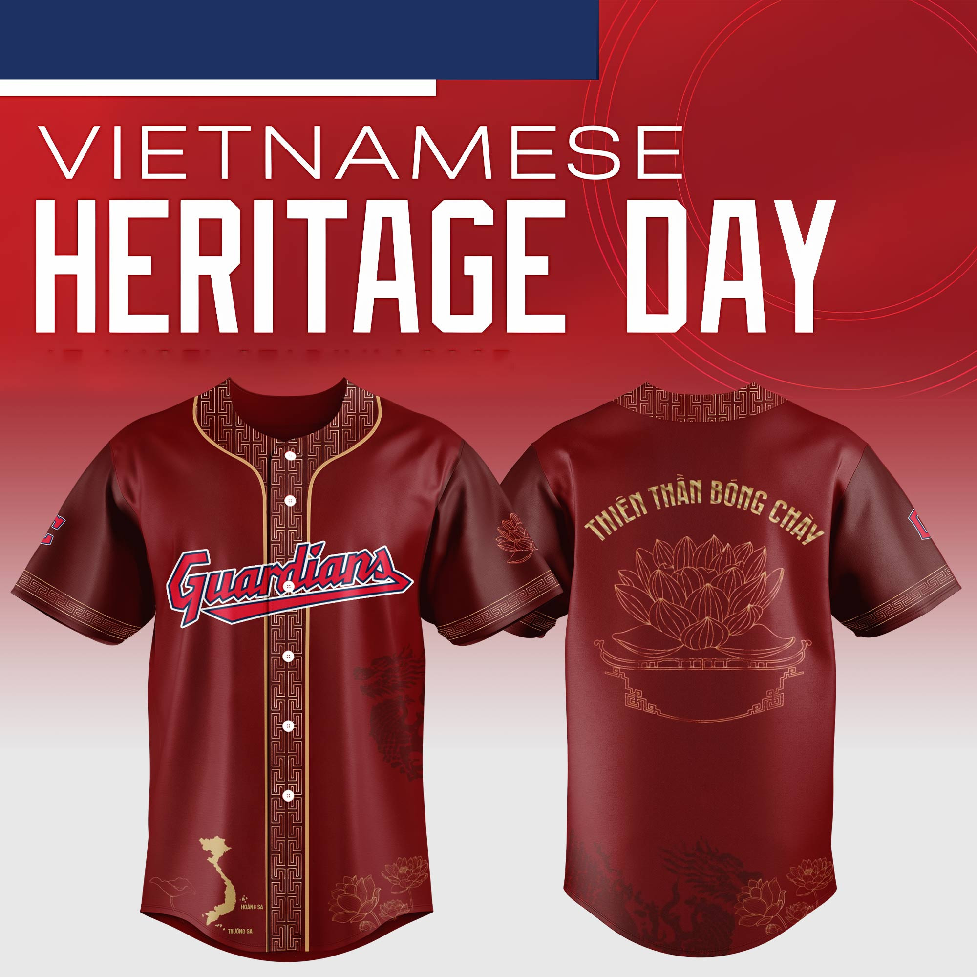 Cleveland Guardians Mlb X Vietnamese Heritage Night Baseball Jersey For Fans