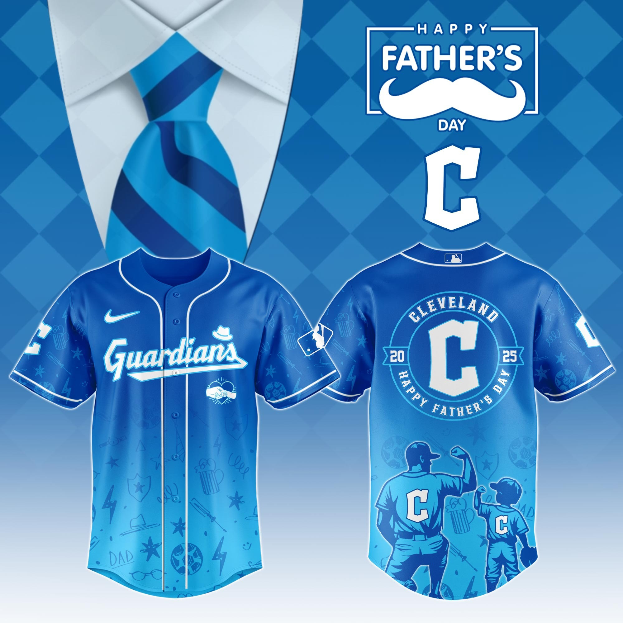 Cleveland Guardians Special Father's Day 2025 Limited Edition Jersey Cleveland Guardians Merch