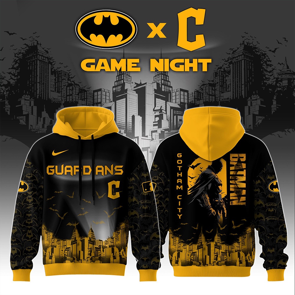 Cleveland Guardians x DC Batman Game Night Hoodie Gifts For Baseball Fans