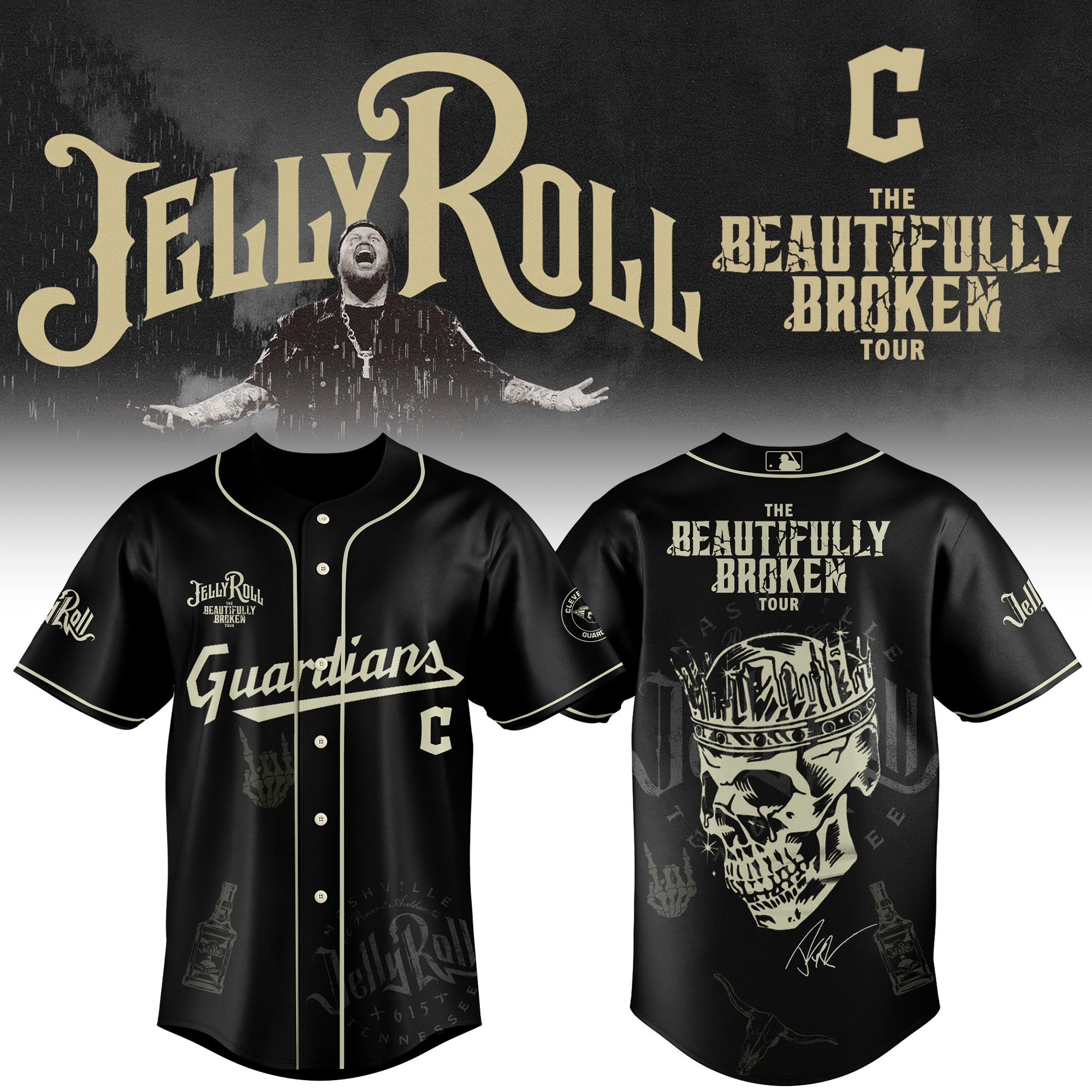 Cleveland Guardians X Jelly Roll Baseball Jersey 2025 Gift For Jelly Roll Fans