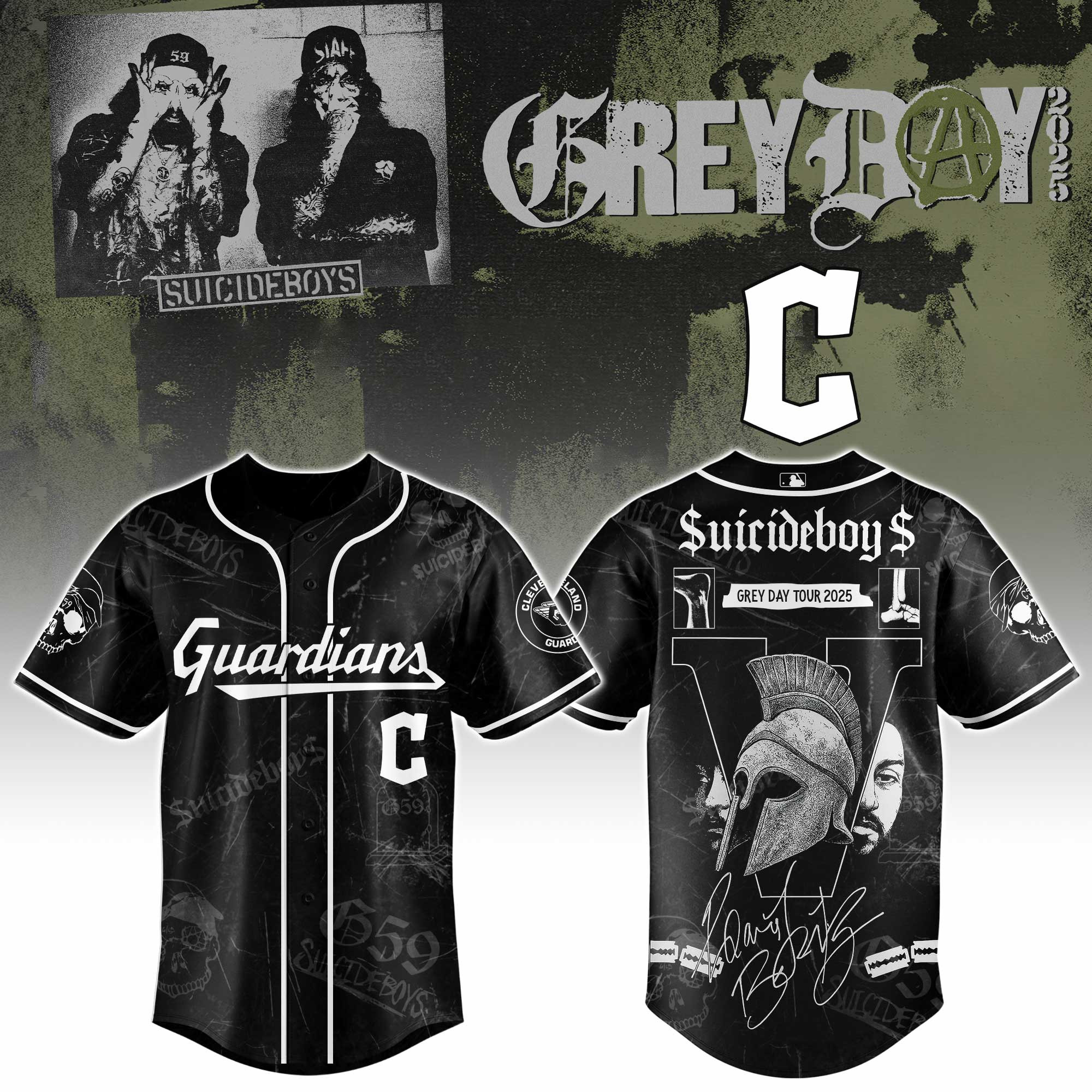 Cleveland Guardians X Suicideboys G59 Baseball Jersey 2025 Gift For Baseball Fans