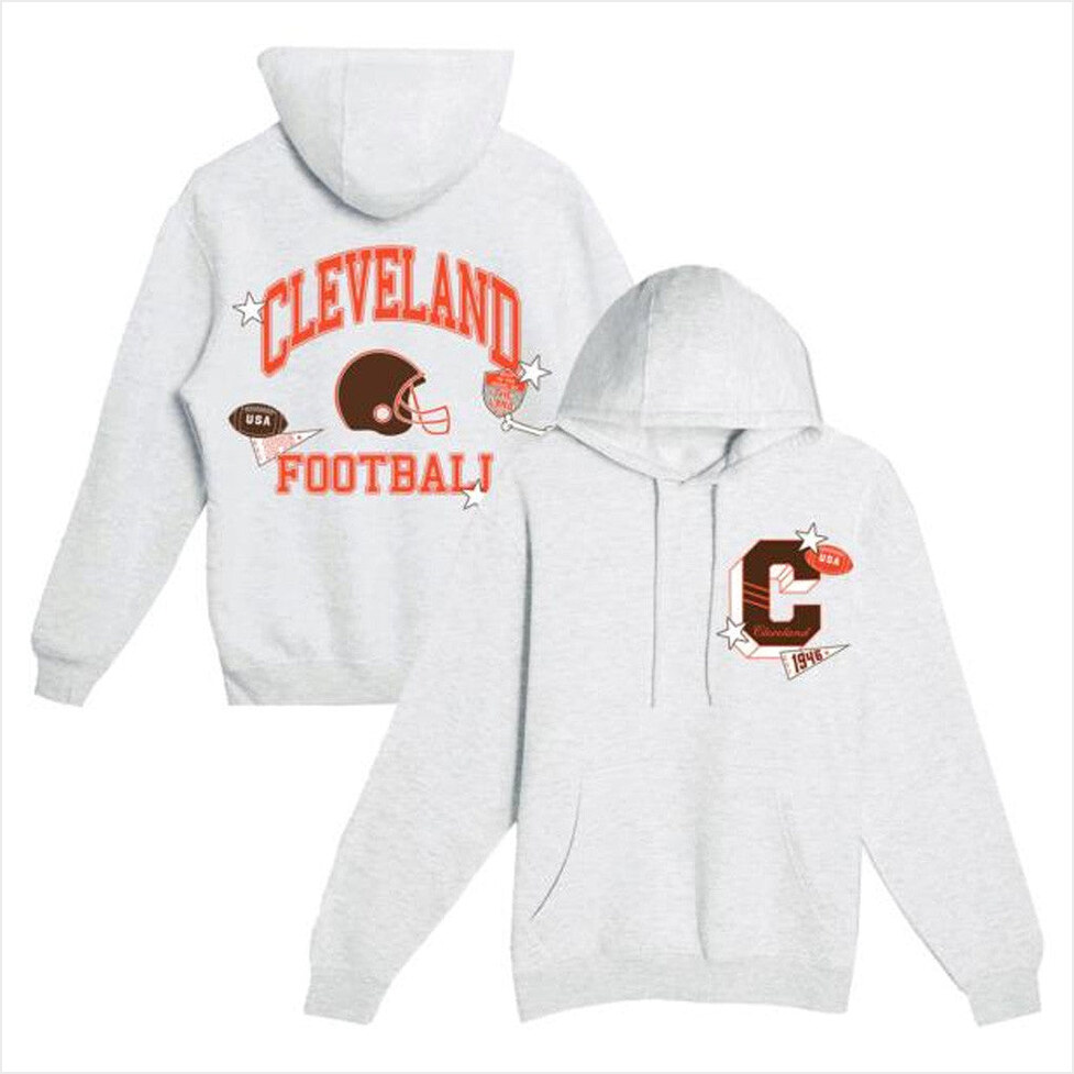 Cleveland Varsity Hoodie Emily Roggenbuck Merch Ash Grey Best Friend Birthday Gifts