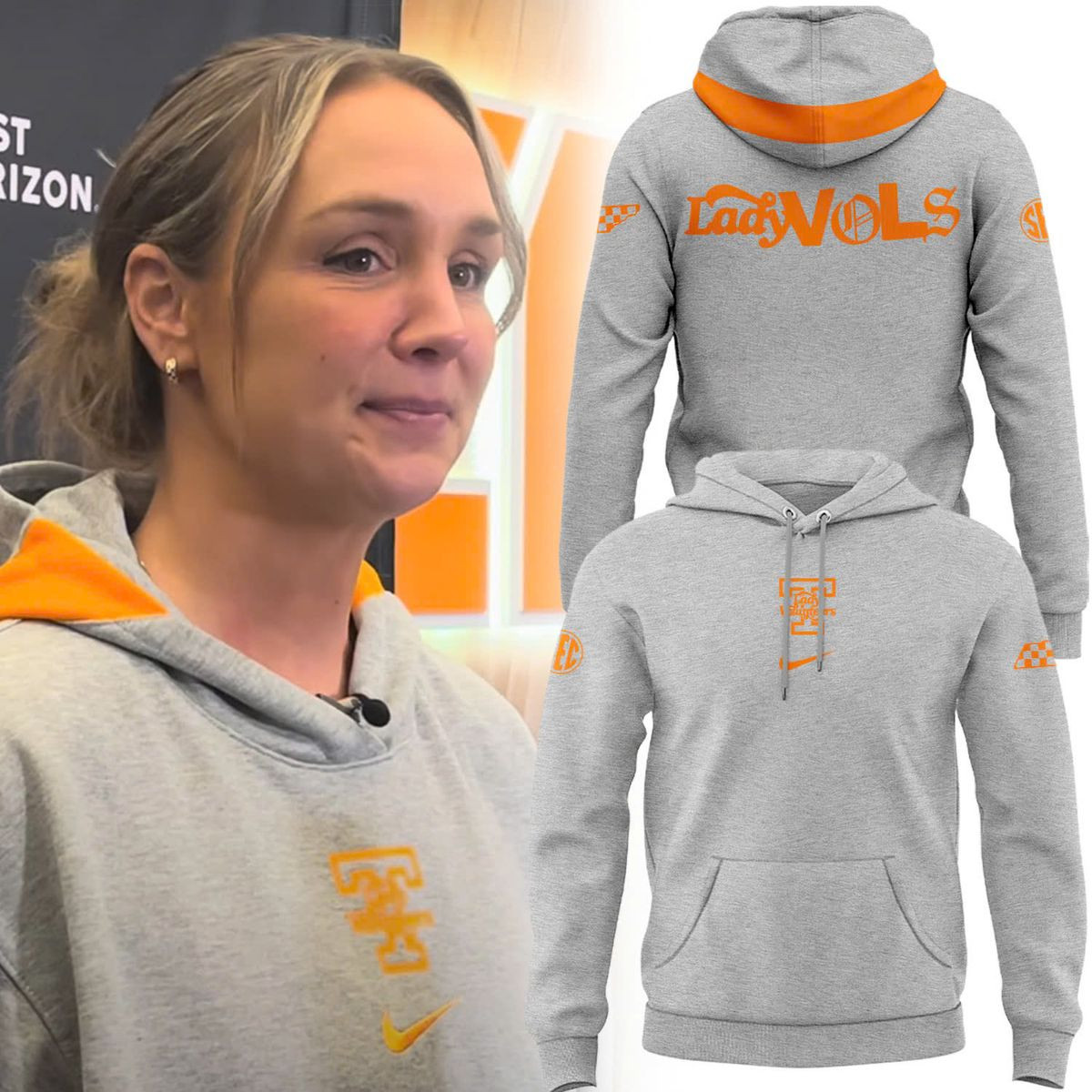 Coach Kim Caldwell New Collection Grey Hoodie Presents For Basketball Fans