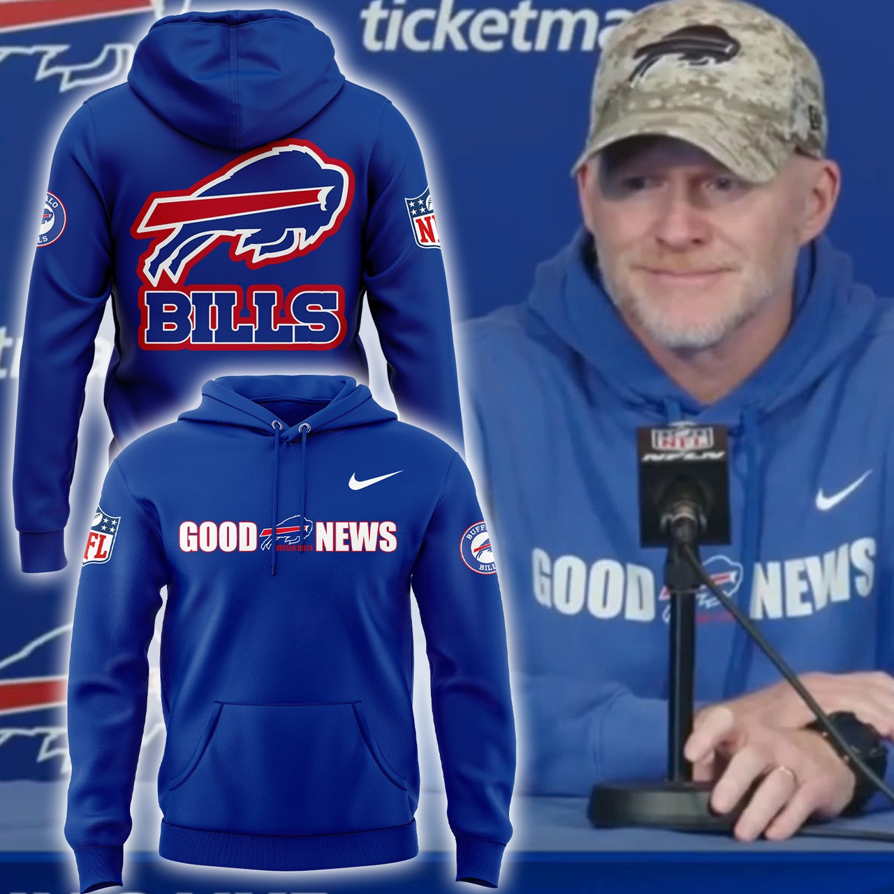 Coach Mcdermott Buffalo Bills New Hoodie Merch Gift For Buffalo Bills Fans