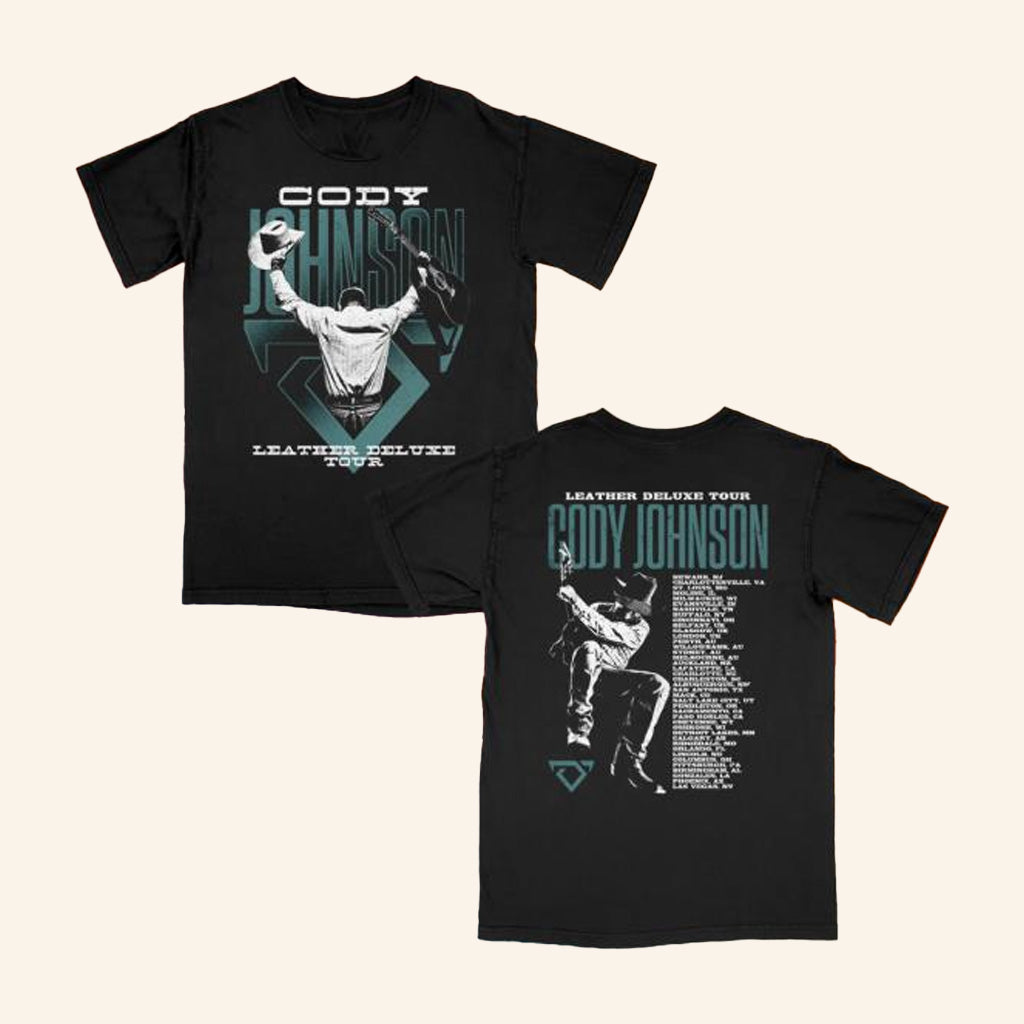 Cody Johnson Merch Leather Deluxe Photo Tour T-Shirt Gifts For Fans
