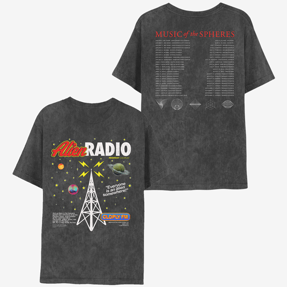 Coldplay Tour 2025 Shirt Alien Radio T Shirt Music Merch Gift Ideas For Fans Of All Ages