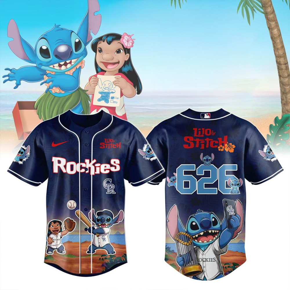 Colorado Rockies Lilo And Stitch 626 Baseball Jersey Colorado Rockies Merch Husband Gifts