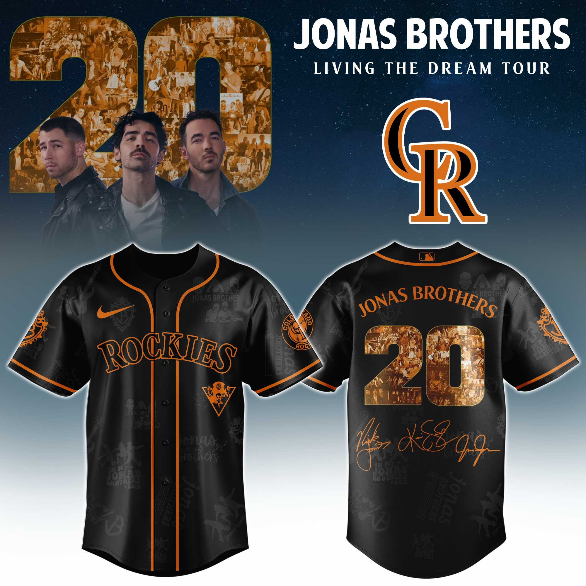 Colorado Rockies Mlb X Jonas Brothers Tour Personalized Baseball Jersey For Fans