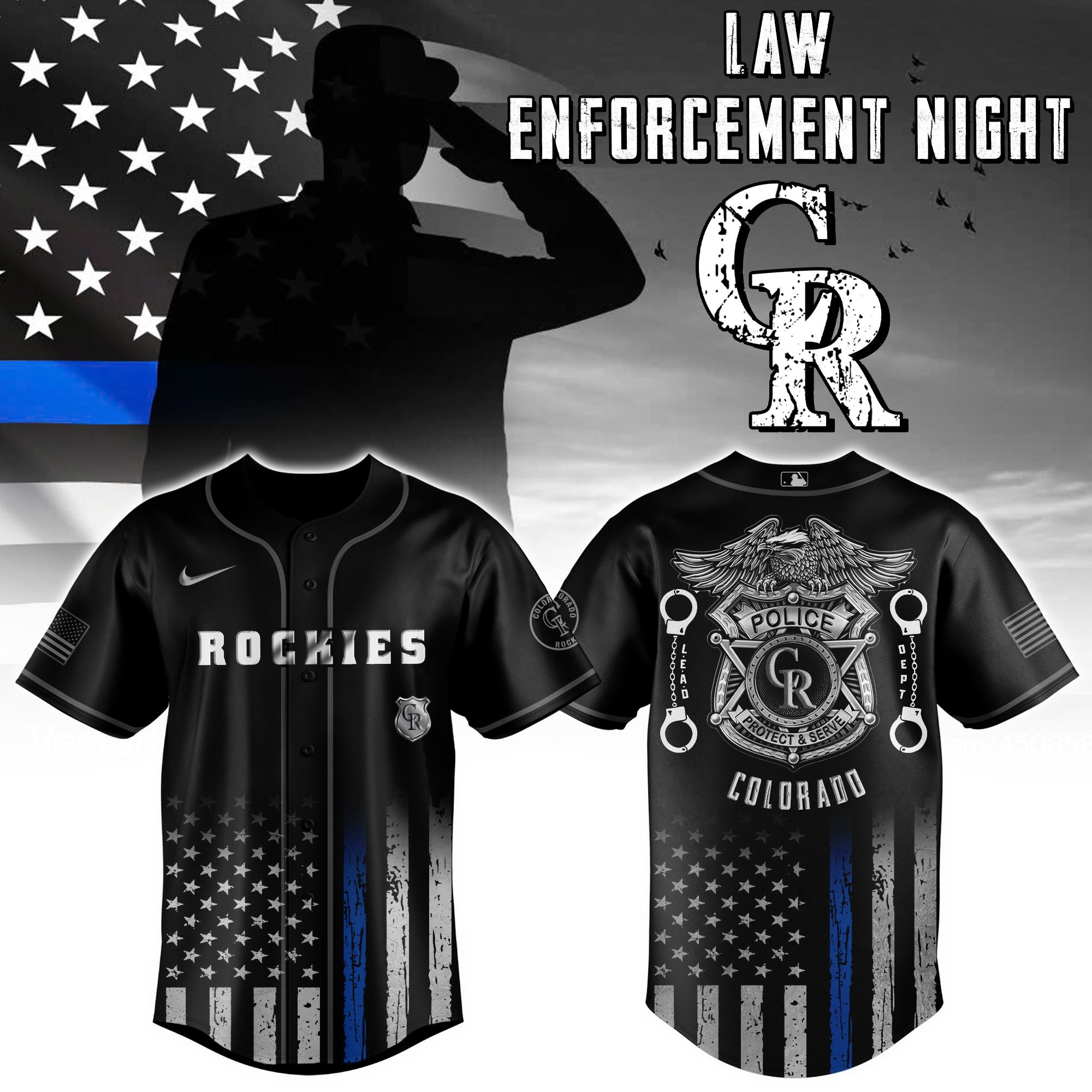 Colorado Rockies MLB x Law Enforcement Night Edition Jersey 2025 Colorado Rockies Merch