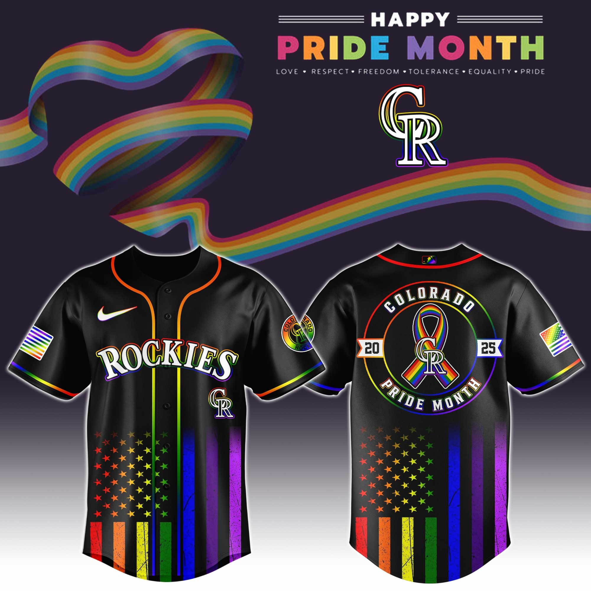 Colorado Rockies Special Pride Month Jersey Cool Gifts For Baseball Lovers