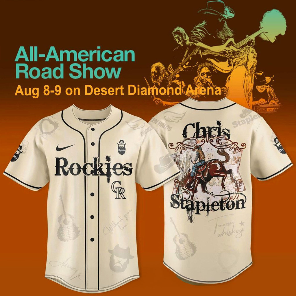 Colorado Rockies X Chris Stapleton All American Road Show 2025 Jersey Rockies Merch Gifts For Dad