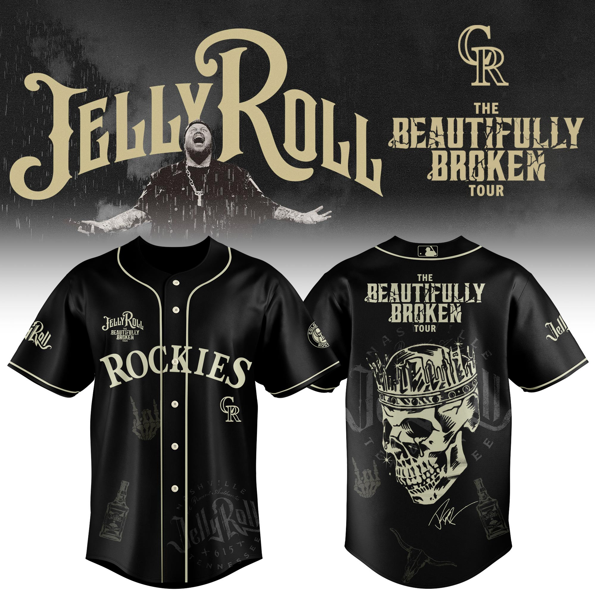 Colorado Rockies X Jelly Roll Baseball Jersey 2025 Gift For Jelly Roll Fans