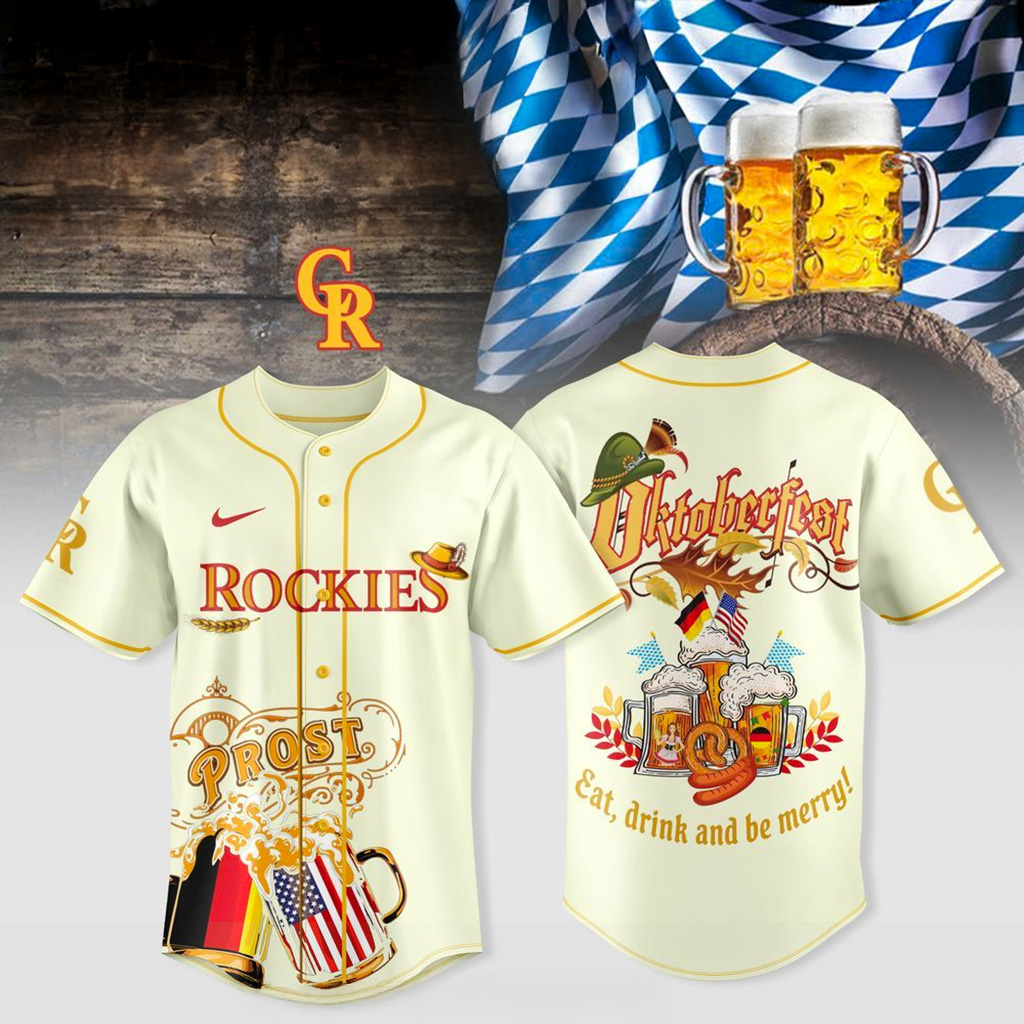 Colorado Rockies X Oktoberfest Home Runs Hops 2025 Jersey Colorado Rockies Merch Fans Gifts