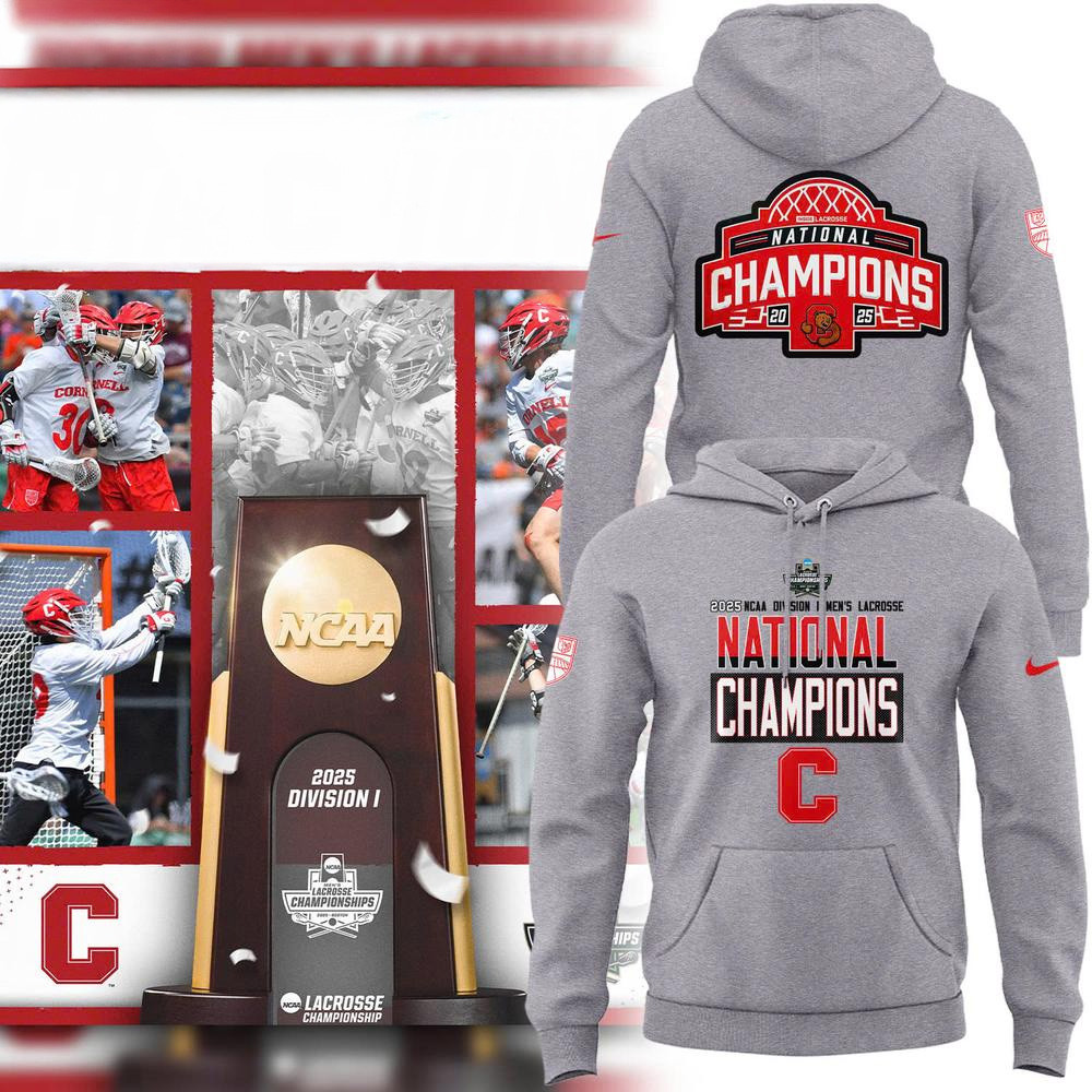 Cornell Big Red 2025 National Champions Division I Lacrosse Hoodie Good Fathers Day Gifts