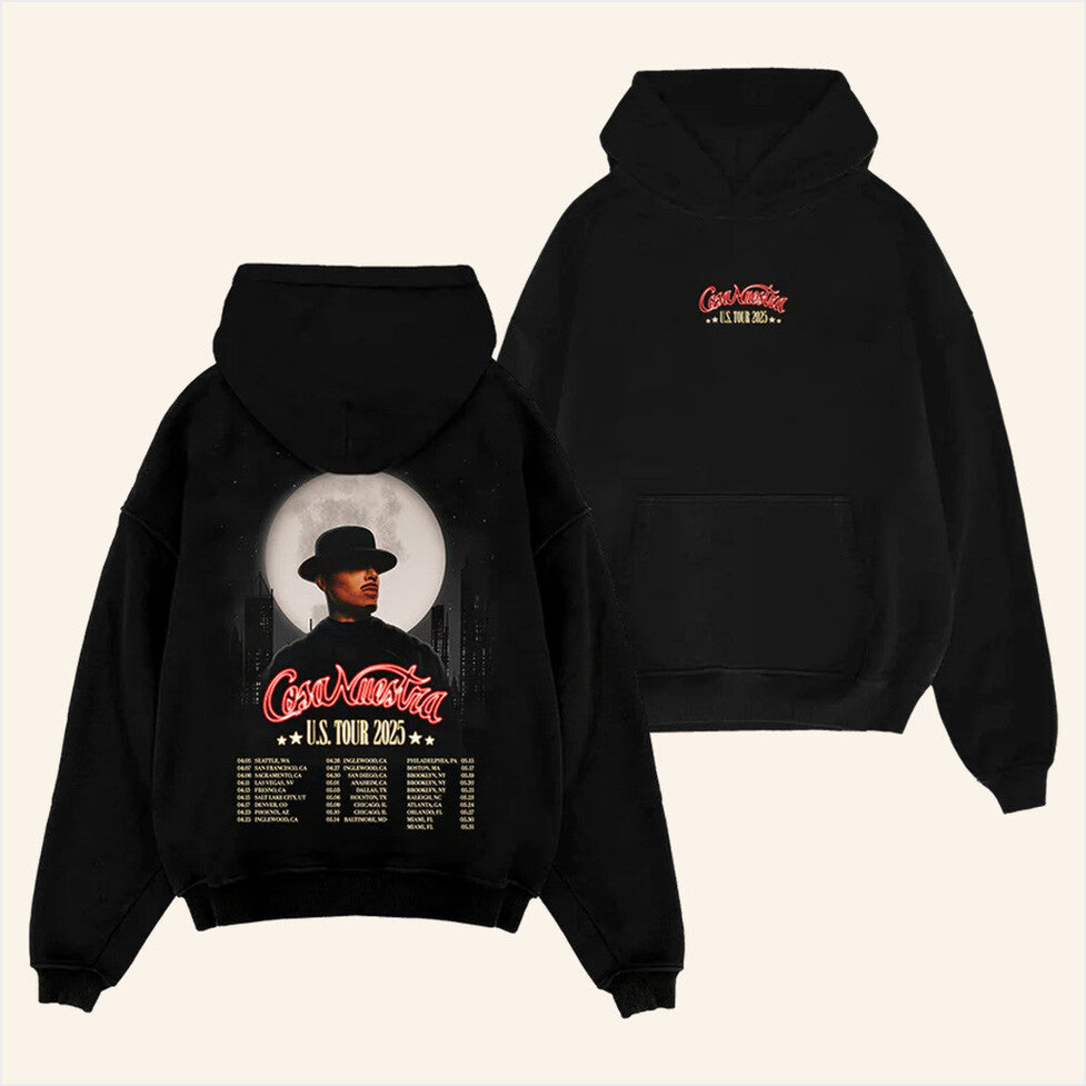 Cosa Nuestra World Tour Hoodie Rauw Alejandro Merch Black Gifts For Fans Gifts For Besties