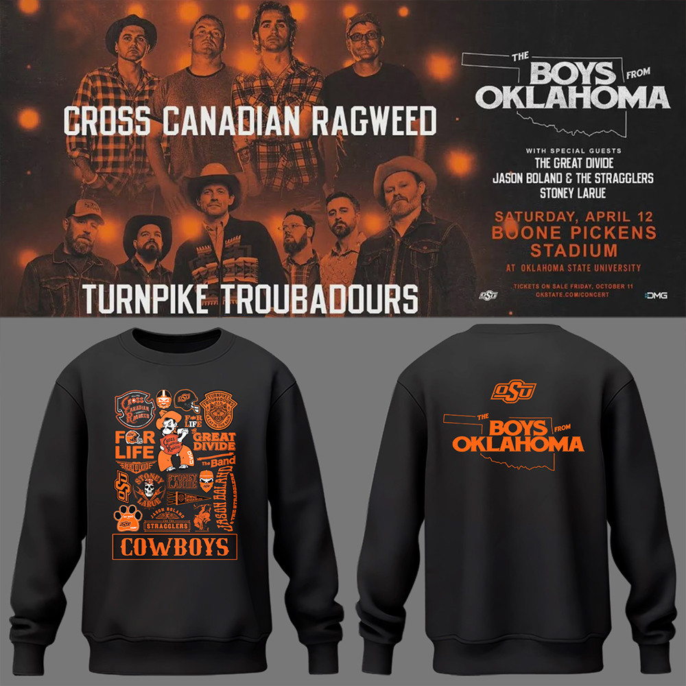 Cowboys Limited The Boys From Oklahoma Black Sweatshirt Graphic Tee