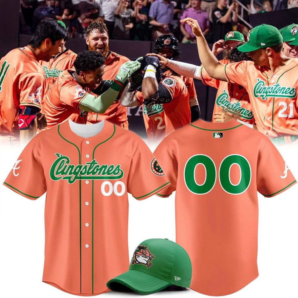 Custom 2025 Columbus Clingstones x Peach Special Baseball Jersey Columbus Clingstones Merch