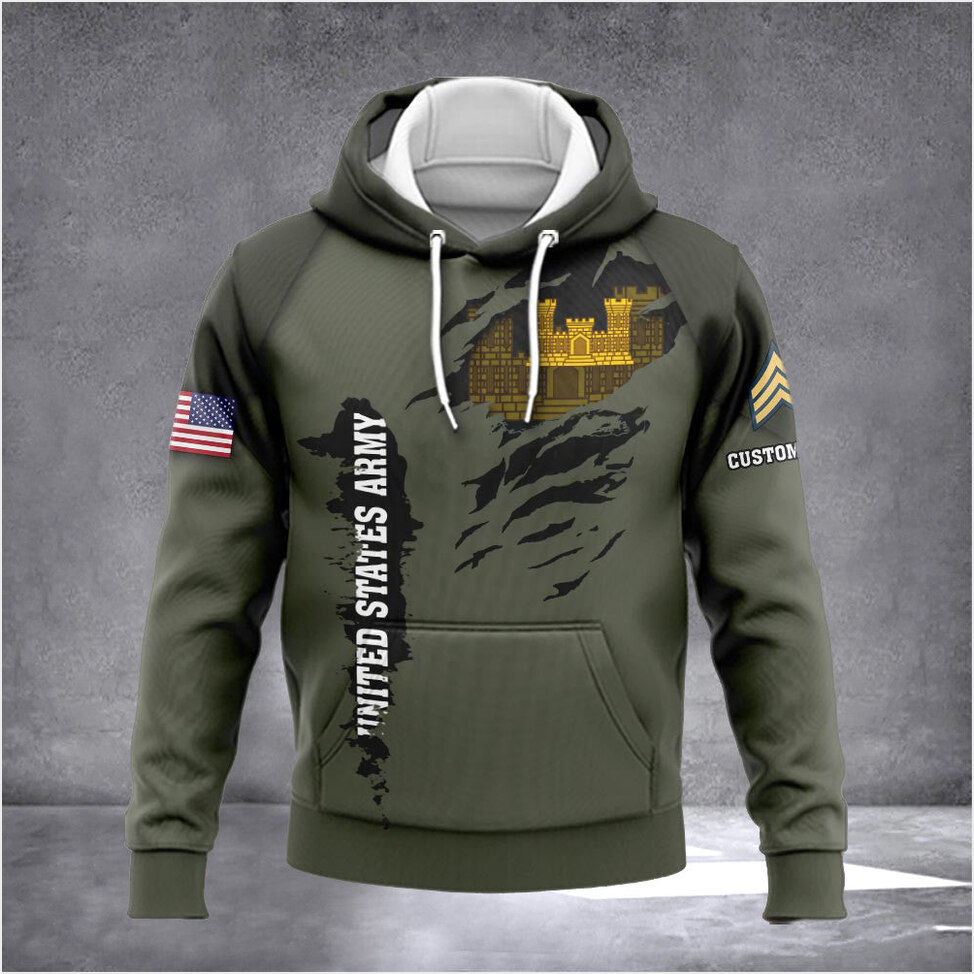 Custom Army Combat Engineer Hoodie Military Hoodie Gifts For Army Boyfriend Gifts For Friends