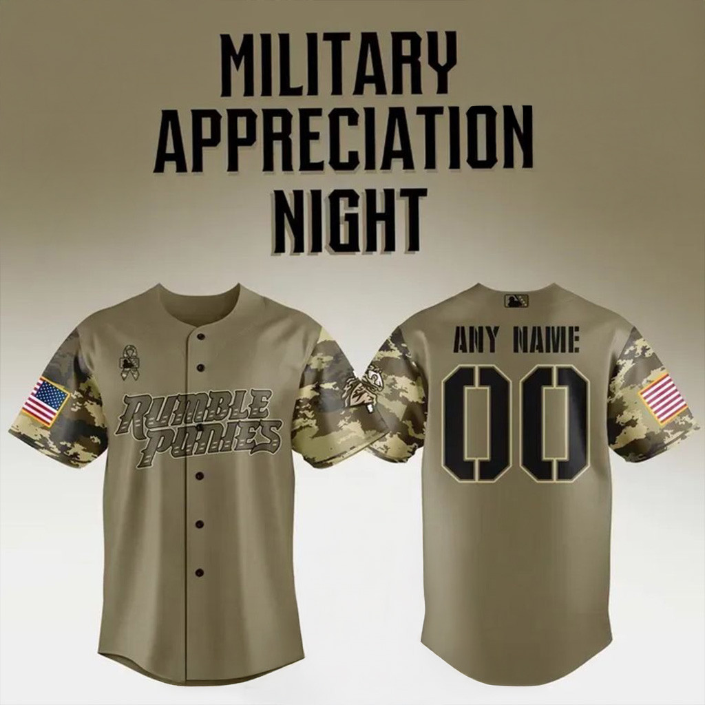 Custom Binghamton Rumble Ponies Military Appreciation Night 2025 Baseball Jersey Ponies Merch