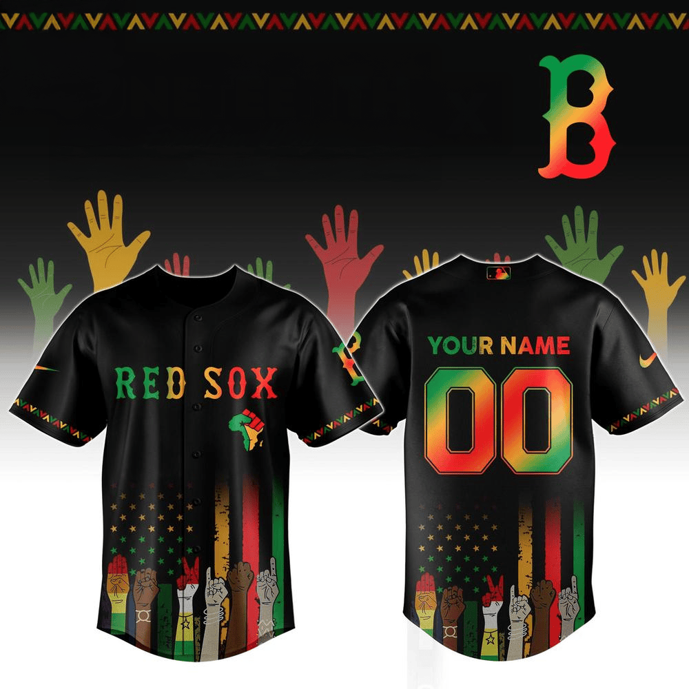 Custom Boston Red Sox MLB x Juneteenth Freedom Day Baseball Jersey Boston Red Sox Merch