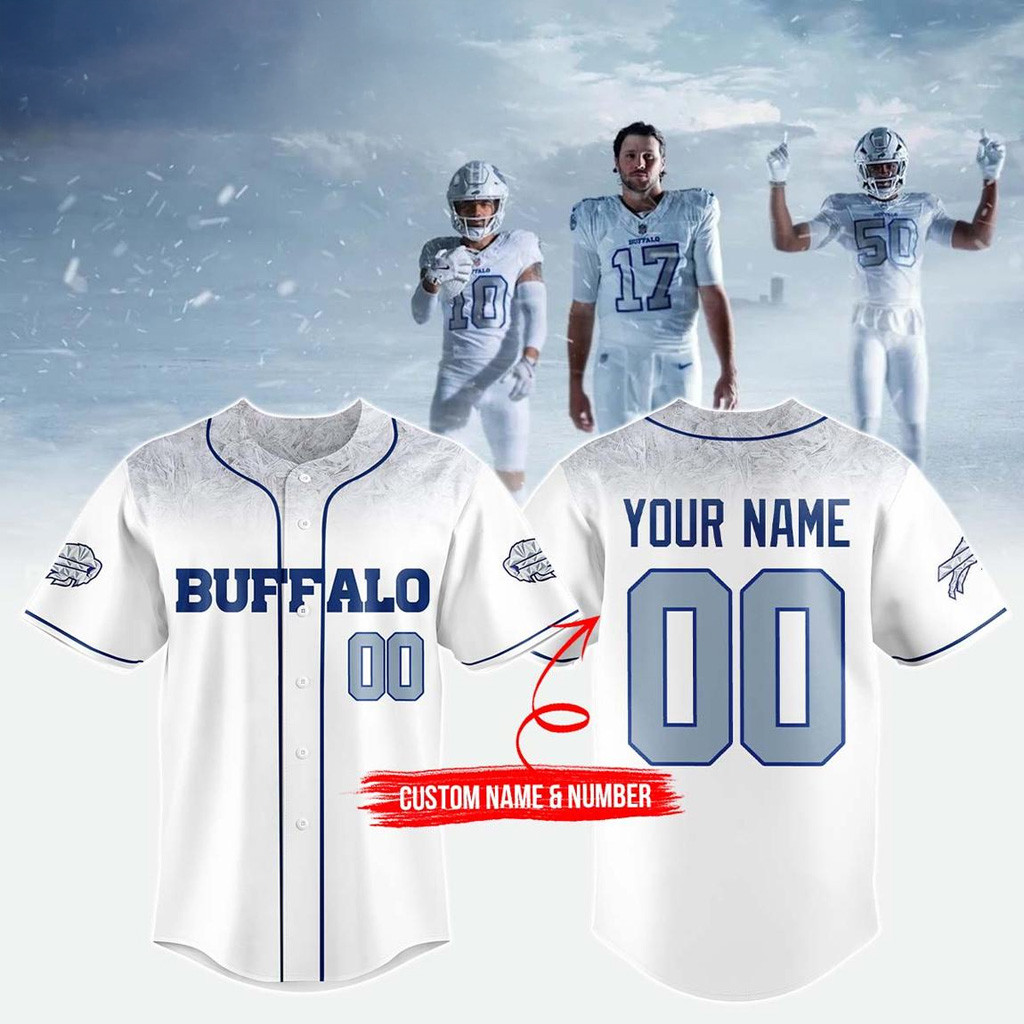 Custom Buffalo Bills 2025 Baseball Jersey Buffalo Bills Merch Gifts For Football Fan