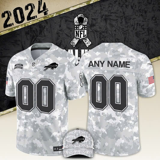 Custom Buffalo Bills Arctic Camo 2024 Salute To Service Club Jersey Football Fan Gift Ideas