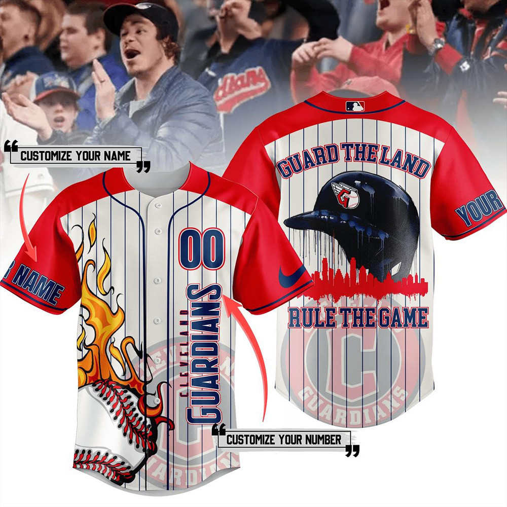 Custom Cleveland Guardians Guard The Land Rule The Game Baseball Jersey Guardians Merch